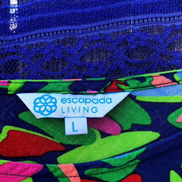 SOLD! Escapada Living Susan Dress, Emerald Jungle, Large - Picture 6 of 7